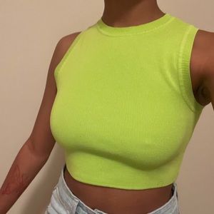 Lime Green Zara Cropped Tank💚